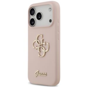 Guess Silicone Big 4G Script dėklas skirtas Apple iPhone 17 Pro rožinės spalvos - Image 2