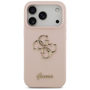 Guess Silicone Big 4G Script dėklas skirtas Apple iPhone 17 Pro rožinės spalvos - Image 3