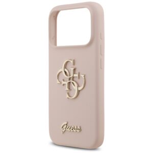 Guess Silicone Big 4G Script dėklas skirtas Apple iPhone 17 Pro rožinės spalvos - Image 6