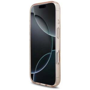 Guess IML Flowers Electro Pearl Strap MagSafe dėklas skirtas Apple iPhone 17 Pro rožinės spalvos - Image 5