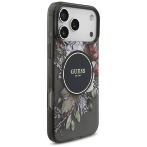 Guess IML Flowers Pearl Strap MagSafe dėklas skirtas Apple iPhone 17 Pro Max juodos spalvos - Image 4