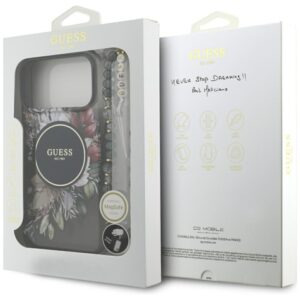 Guess IML Flowers Pearl Strap MagSafe dėklas skirtas Apple iPhone 17 Pro Max juodos spalvos - Image 8