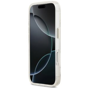 Guess IML Glitter Flowers Triangle MagSafe dėklas skirtas Apple iPhone 17 Pro Max baltos spalvos - Image 5