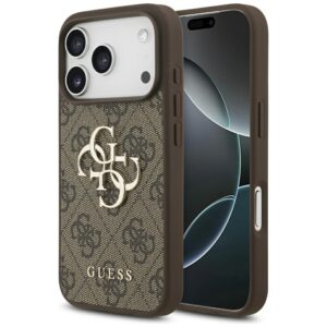 Dėklas Guess 4G Big Logo skirtas Apple iPhone 17 Pro rudos spalvos