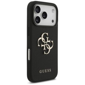 Guess Grained Big 4G & Classic Logo dėklas skirtas Apple iPhone 17 Pro juodos spalvos - Image 4