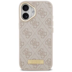 Guess 4G Logo Plate MagSafe dėklas skirtas Apple iPhone 17 Pro rožinės spalvos - Image 3