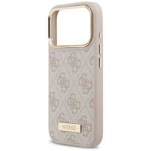 Guess 4G Logo Plate MagSafe dėklas skirtas Apple iPhone 17 Pro rožinės spalvos - Image 6
