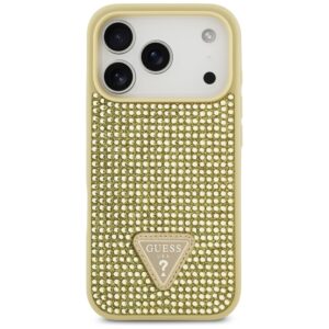 Dėklas Guess Rhinestone Triangle Logo skirtas Apple iPhone 17 Pro aukso spalvos - Image 3