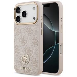Dėklas Guess 4G Strass Logo MagSafe skirtas Apple iPhone 17 Pro rožinės spalvos - Image 1