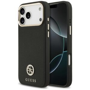 Dėklas Guess Grained Strass Logo MagSafe skirtas Apple iPhone 17 Pro Max juodos spalvos - Image 1