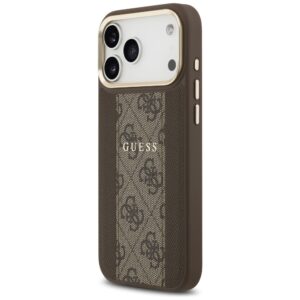 Dėklas Guess 4G Stripe MagSafe skirtas Apple iPhone 17 Pro Max rudos spalvos - Image 2