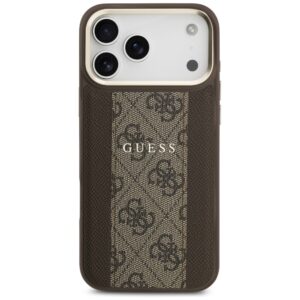 Dėklas Guess 4G Stripe MagSafe skirtas Apple iPhone 17 Pro Max rudos spalvos - Image 3