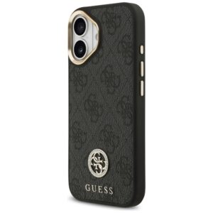 Guess 4G Strass Logo & Big Strap Metal Buttons MagSafe dėklas skirtas Apple iPhone 17 juodos spalvos - Image 2