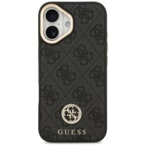 Guess 4G Strass Logo & Big Strap Metal Buttons MagSafe dėklas skirtas Apple iPhone 17 juodos spalvos - Image 3