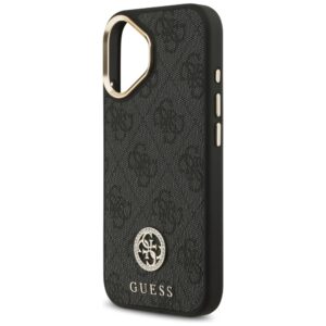 Guess 4G Strass Logo & Big Strap Metal Buttons MagSafe dėklas skirtas Apple iPhone 17 juodos spalvos - Image 6