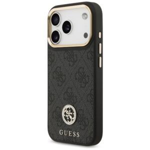 Guess 4G Strass Logo & Big Strap Metal Buttons MagSafe dėklas skirtas Apple iPhone 17 Pro juodos spalvos - Image 2
