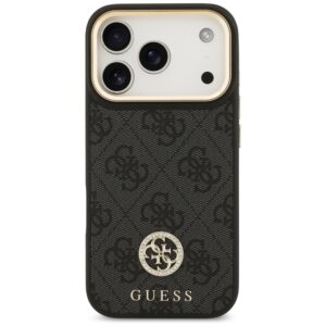 Guess 4G Strass Logo & Big Strap Metal Buttons MagSafe dėklas skirtas Apple iPhone 17 Pro juodos spalvos - Image 3