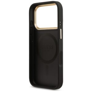 Guess 4G Strass Logo & Big Strap Metal Buttons MagSafe dėklas skirtas Apple iPhone 17 Pro juodos spalvos - Image 7