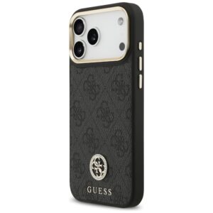 Guess 4G Srtass Logo & Big Strap Metal Buttons MagSafe dėklas skirtas Apple iPhone 17 Pro Max juodos spalvos - Image 2