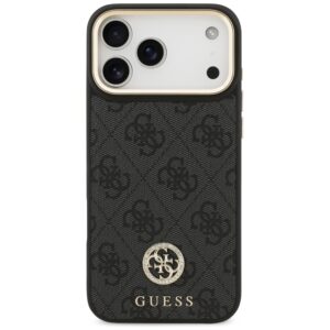 Guess 4G Srtass Logo & Big Strap Metal Buttons MagSafe dėklas skirtas Apple iPhone 17 Pro Max juodos spalvos - Image 3