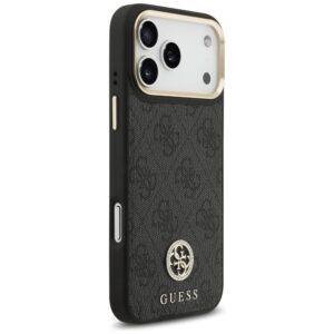 Guess 4G Srtass Logo & Big Strap Metal Buttons MagSafe dėklas skirtas Apple iPhone 17 Pro Max juodos spalvos - Image 4