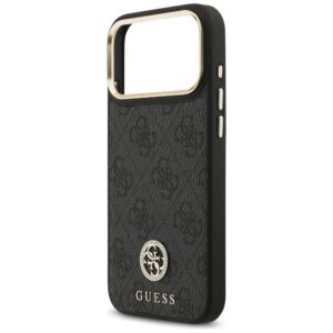 Guess 4G Srtass Logo & Big Strap Metal Buttons MagSafe dėklas skirtas Apple iPhone 17 Pro Max juodos spalvos - Image 6