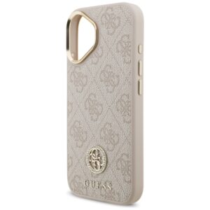 Dėklas Guess 4G Strass Logo & Big Strap Metal Buttons MagSafe skirtas Apple iPhone 17 rožinės spalvos - Image 6