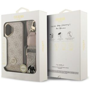 Dėklas Guess 4G Strass Logo & Big Strap Metal Buttons MagSafe skirtas Apple iPhone 17 rožinės spalvos - Image 9