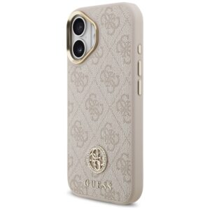 Dėklas Guess 4G Strass Logo & Big Strap Metal Buttons MagSafe skirtas Apple iPhone 17 rožinės spalvos - Image 2