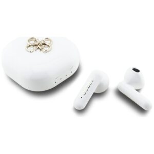 TWS Guess 4G Metal Logo ausinės baltos spalvos