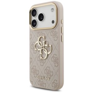 Guess 4G Big 4G Classic Logo Big Strap Metal Buttons dėklas skirtas Apple iPhone 17 Pro rožinės spalvos - Image 2