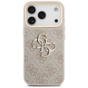 Guess 4G Big 4G Classic Logo Big Strap Metal Buttons dėklas skirtas Apple iPhone 17 Pro rožinės spalvos - Image 3