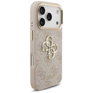 Guess 4G Big 4G Classic Logo Big Strap Metal Buttons dėklas skirtas Apple iPhone 17 Pro rožinės spalvos - Image 4
