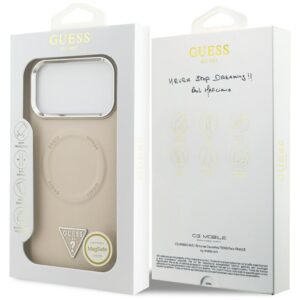 Guess Triangle Logo MagSafe dėklas skirtas Apple iPhone 17 Pro Max Beige - Image 8