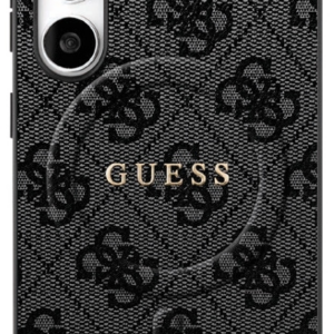 Guess 4G Ring Classic Logo MagSafe dėklas skirtas Samsung Galaxy S25 FE juodos spalvos