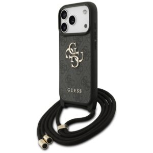 Dėklas Guess 4G Big Logo Cord Stap Crossbody skirtas Apple iPhone 17 Pro juodos spalvos - Image 2