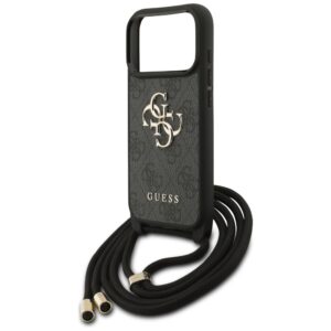 Dėklas Guess 4G Big Logo Cord Stap Crossbody skirtas Apple iPhone 17 Pro juodos spalvos - Image 5