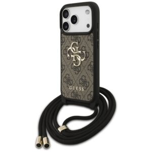 Guess 4G Big Logo Cord Stap Crossbody skirtas Apple iPhone 17 Pro rudos spalvos - Image 2