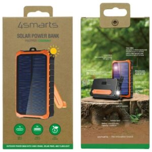 Powerbank solar 4smarts Prepper 12000mAh pilkos spalvos - Image 5