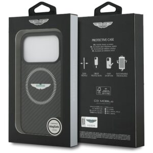 Dėklas Aston Martin HC Kevlar Counter Design MagSafe skirtas Apple iPhone 17 Pro juodos spalvos - Image 8