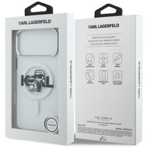Karl Lagerfeld IML Glitter Karl & Choupette Sketch Logo MagSafe dėklas skirtas Apple iPhone 17 Pro Max Clear - Image 8