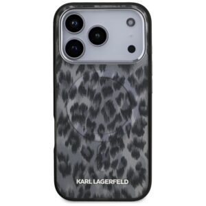 Karl Lagerfeld IML Leopard Pattern MagSafe dėklas skirtas Apple iPhone 17 Pro juodos spalvos - Image 3