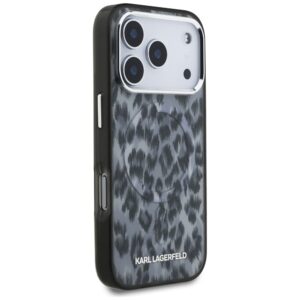 Karl Lagerfeld IML Leopard Pattern MagSafe dėklas skirtas Apple iPhone 17 Pro juodos spalvos - Image 4