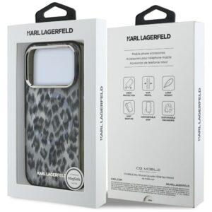 Karl Lagerfeld IML Leopard Pattern MagSafe dėklas skirtas Apple iPhone 17 Pro juodos spalvos - Image 7