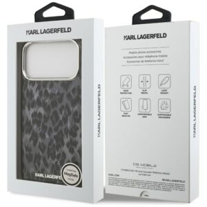 Karl Lagerfeld IML Leopard Pattern MagSafe dėklas skirtas Apple iPhone 17 Pro Max juodos spalvos - Image 8