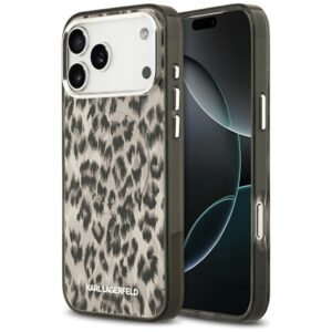 Karl Lagerfeld IML Leopard Pattern MagSafe dėklas skirtas Apple iPhone 17 Pro Max rudos spalvos