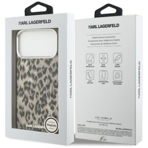 Karl Lagerfeld IML Leopard Pattern MagSafe dėklas skirtas Apple iPhone 17 Pro Max rudos spalvos - Image 8