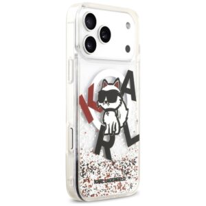 Karl Lagerfeld Liquid Glitter Choupette Logo MagSafe dėklas skirtas Apple iPhone 17 Pro Max Clear - Image 4