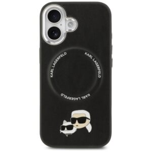 Karl Lagerfeld Karl & Choupette Pins MagSafe dėklas skirtas Apple iPhone 17 juodos spalvos - Image 3