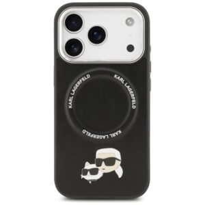 Karl Lagerfeld Karl & Choupette Pins MagSafe dėklas skirtas Apple iPhone 17 Pro juodos spalvos - Image 3